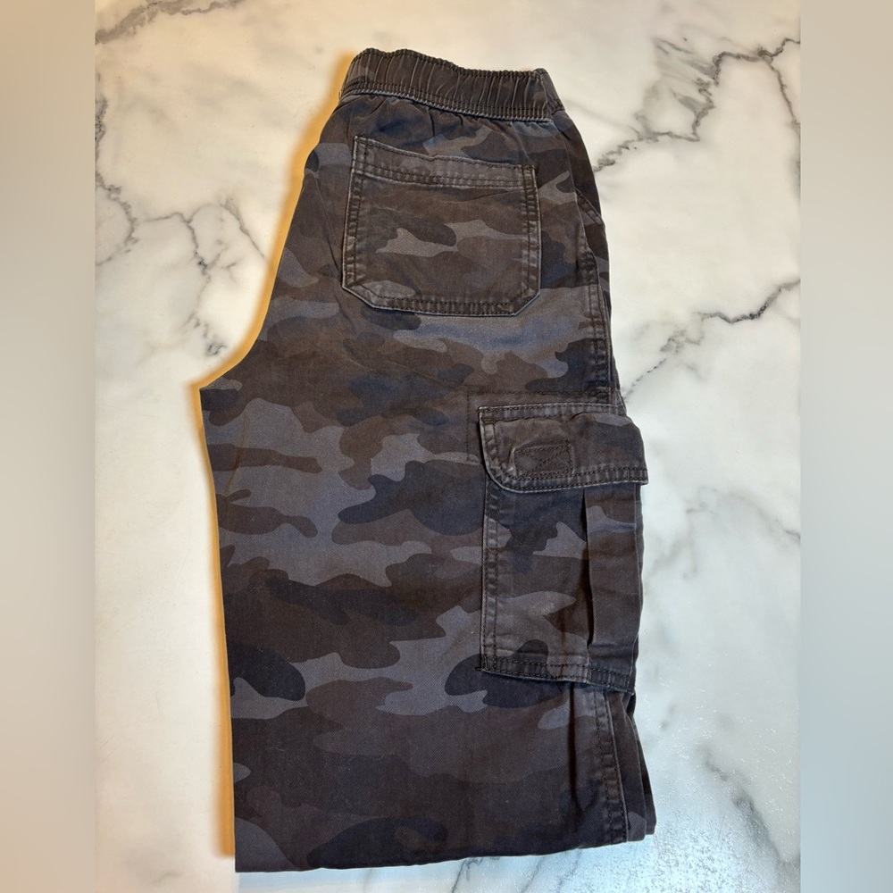 Cargo style Charcoal Camouflage pants for kids